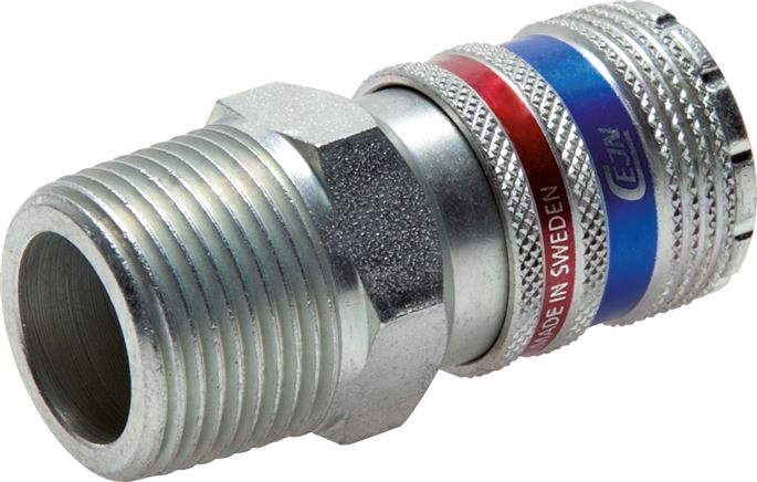 Exemplary representation: CEJN safety coupling socket with male thread