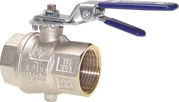Exemplary representation: Butterfly valves with female thread, nickel-plated brass
