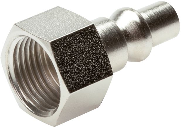 Exemplary representation: Coupling plug with female thread, ARO / ORION NW 5.5, hardened & nickel-plated steel
