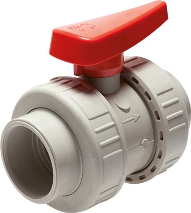 Exemplary representation: Ball valve with socket weld ends, PP-H (industrial version)
