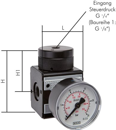 Exemplary representation: Pressure regulator, remote-controlled (volume booster) - Multifix