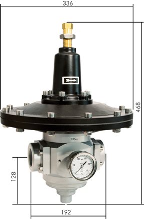 Exemplary representation: Precision pressure reducer for very low pressures, G 1-1/2" - G 2"