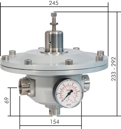Exemplary representation: Precision pressure reducer for very low pressures, G 1"