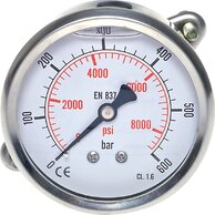 Glycerin-Einbaumanometer Ã 63 mm, Edelstahl / Messing, Eco-Line